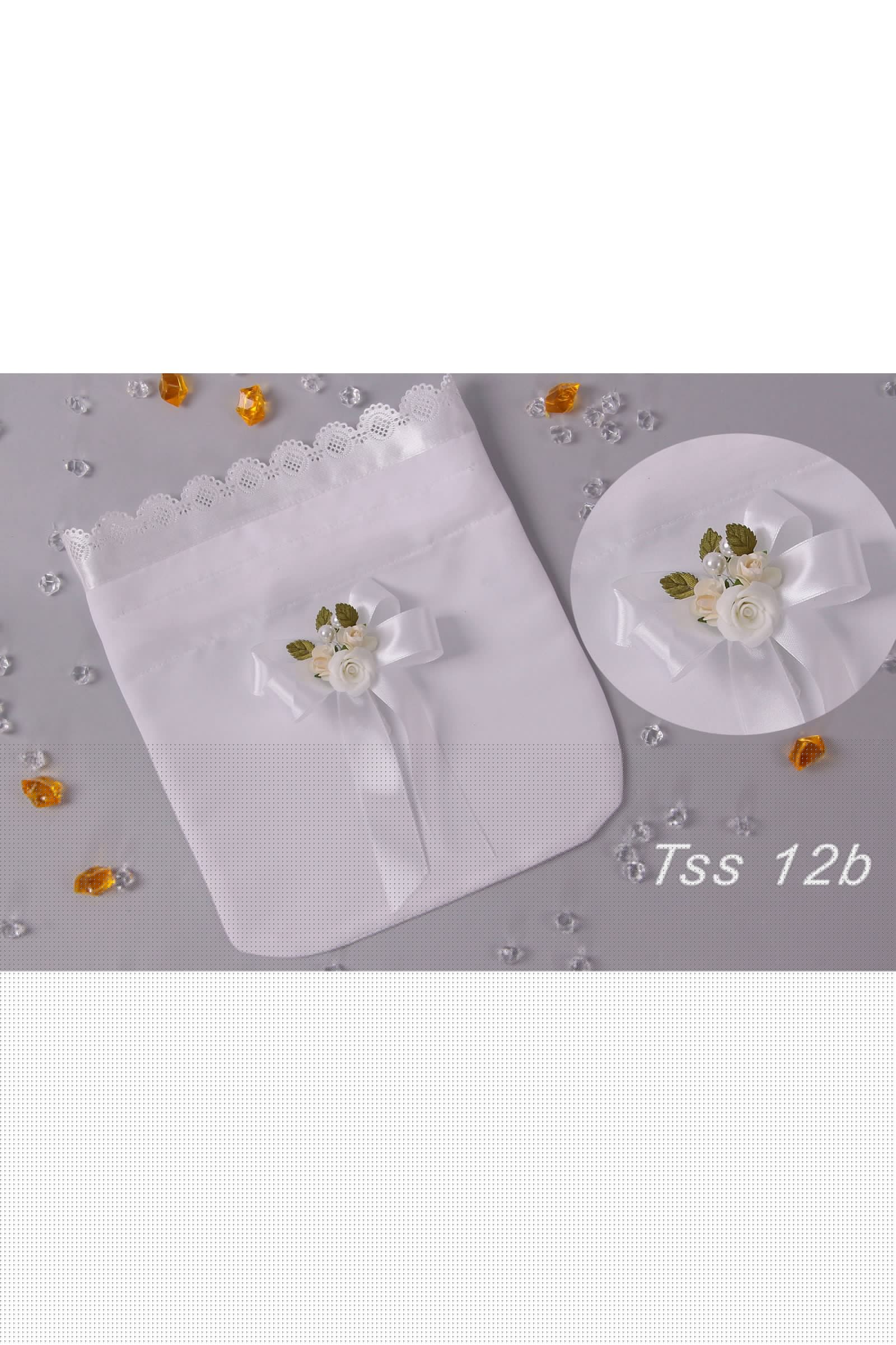 Communion satin bag with bouquet Communion satin bag with bouquet - obraz 2