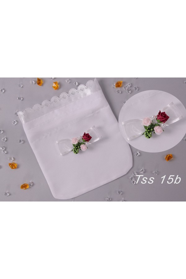 Communion satin bag with bouquet Communion satin bag with bouquet - obraz 5