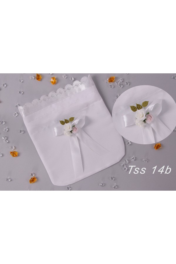 Communion satin bag with bouquet Communion satin bag with bouquet - obraz 4