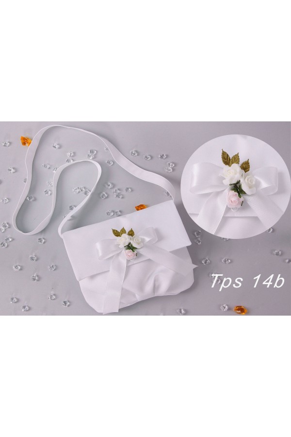 Satin communion bag with belt bouquet Satin communion bag with belt bouquet - obraz 3