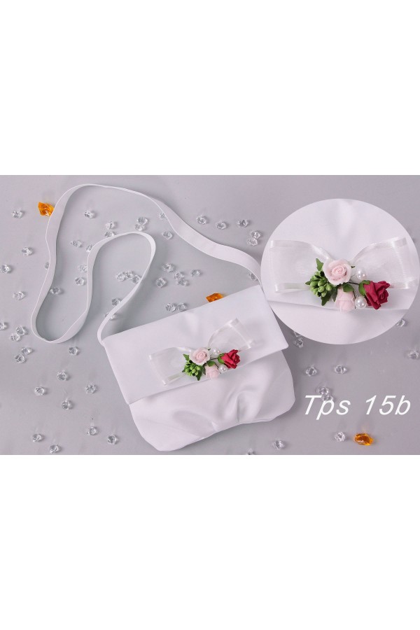 Satin communion bag with belt bouquet Satin communion bag with belt bouquet - obraz 4