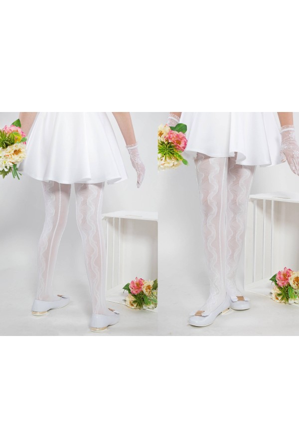 Elegant communion tights - Olive warming - obraz 2