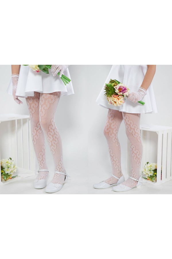 Elegant communion tights - Berry - obraz 4