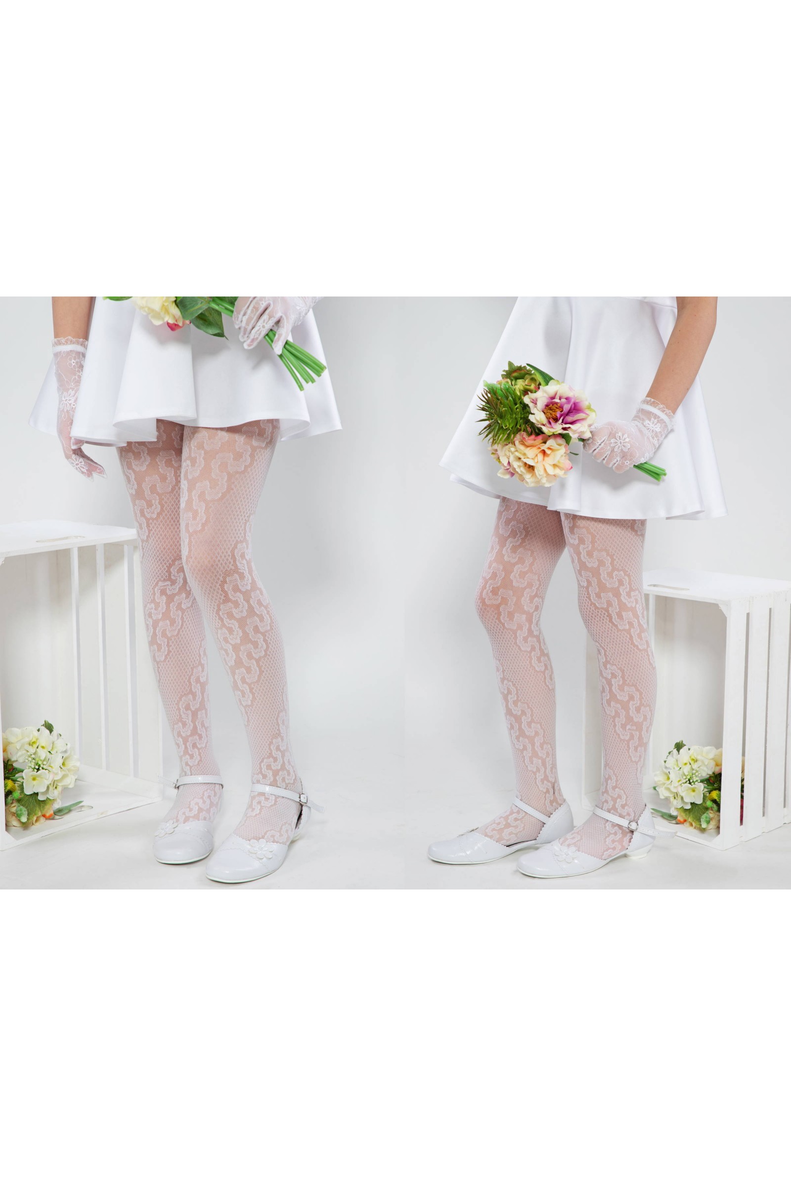 Elegant communion tights - Berry - obraz 4