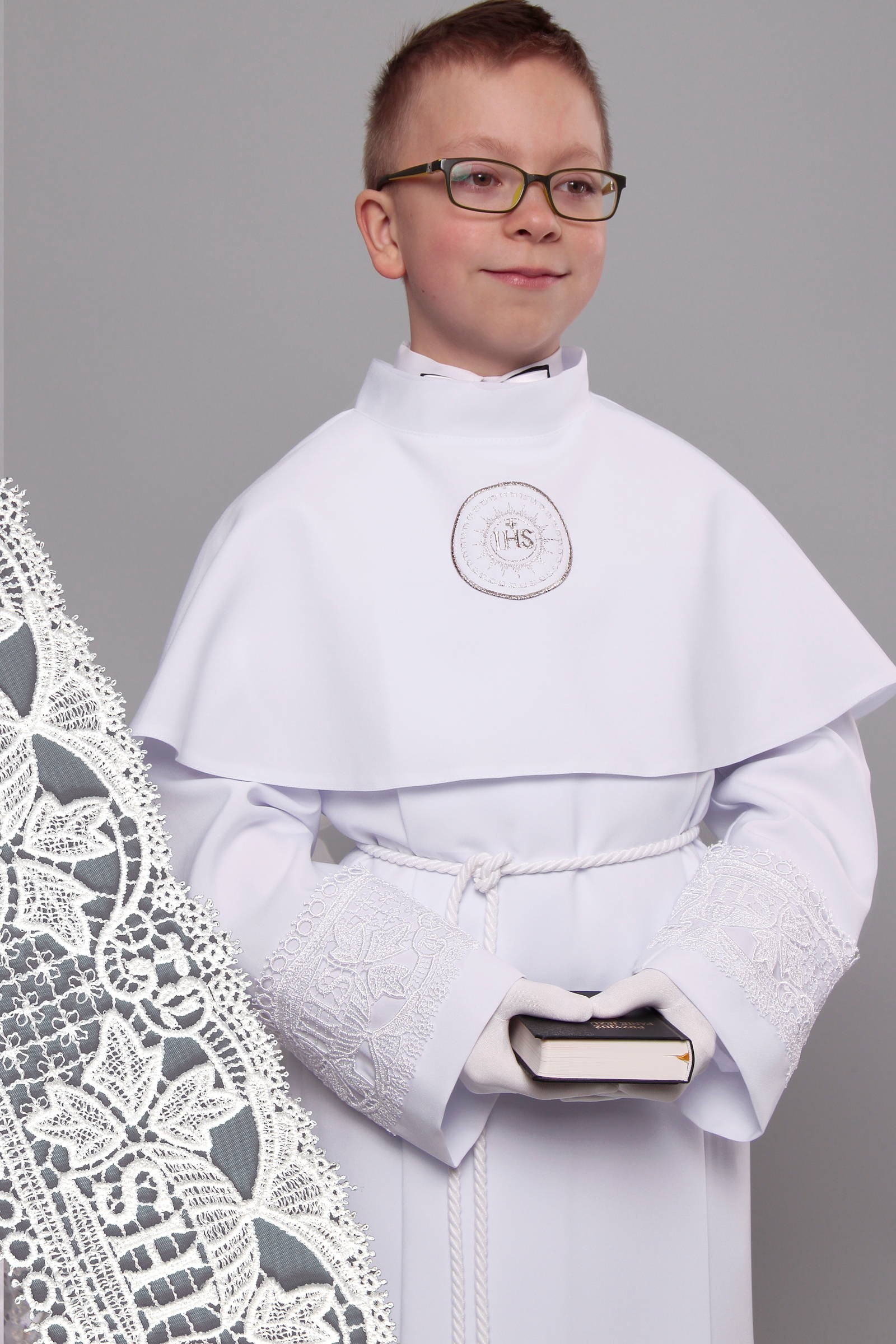 Communion robe with guipure 11/UK-KK - obraz 0