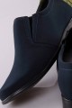 Communion shoes UK-017 - nubuck navy blue moccasins - obraz 1