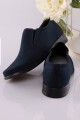 Communion shoes UK-017 - nubuck navy blue moccasins - obraz 3