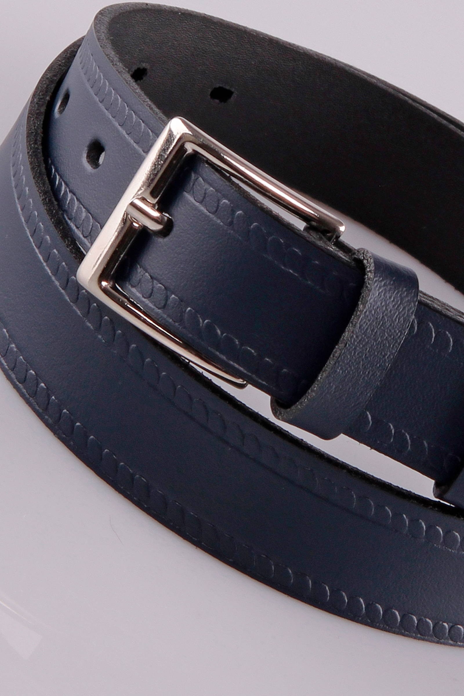 Communion trouser belt - navy blue leather - obraz 0