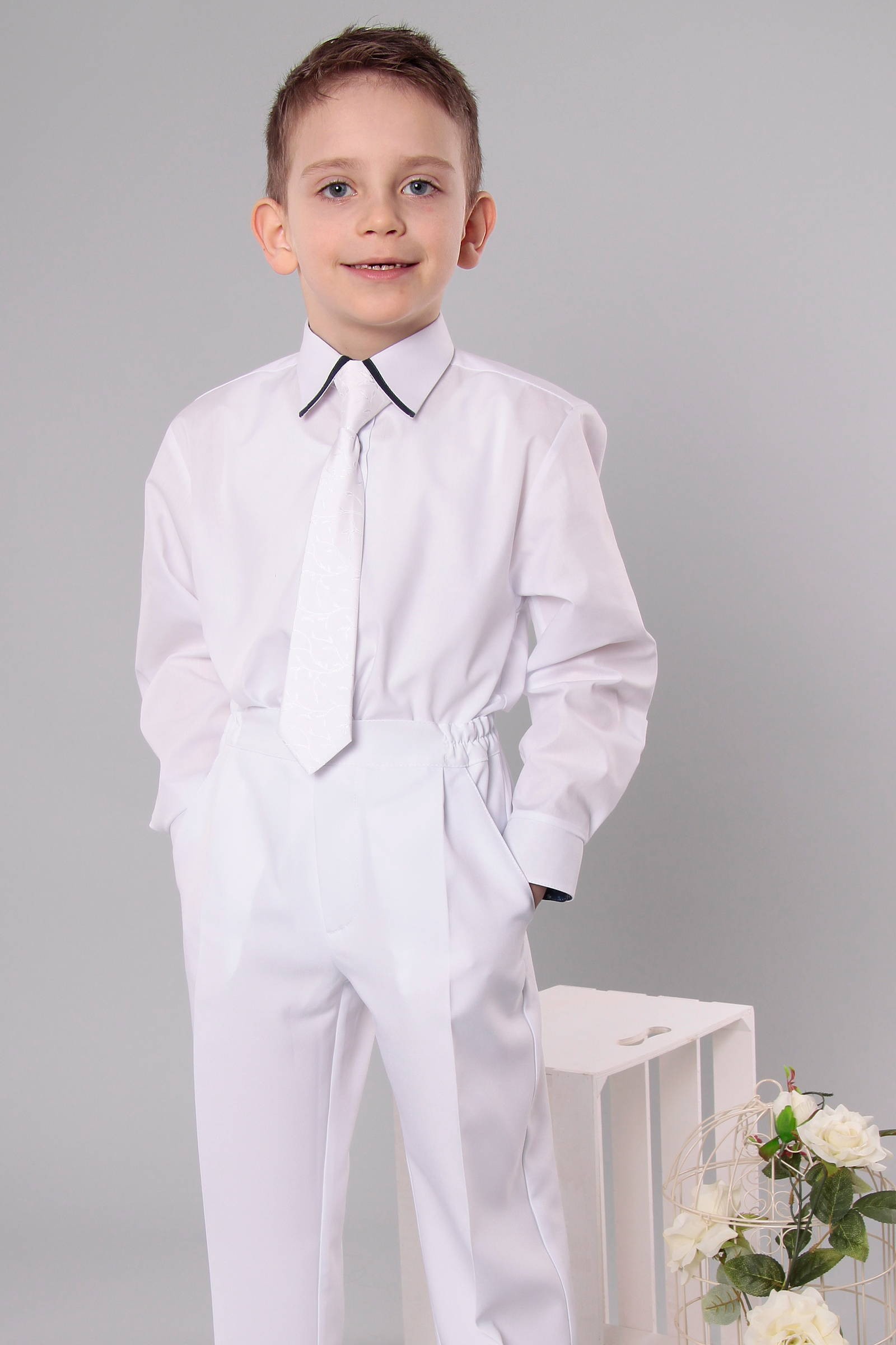 Communion shirt with collar with belt UK-4/Ks - obraz 0