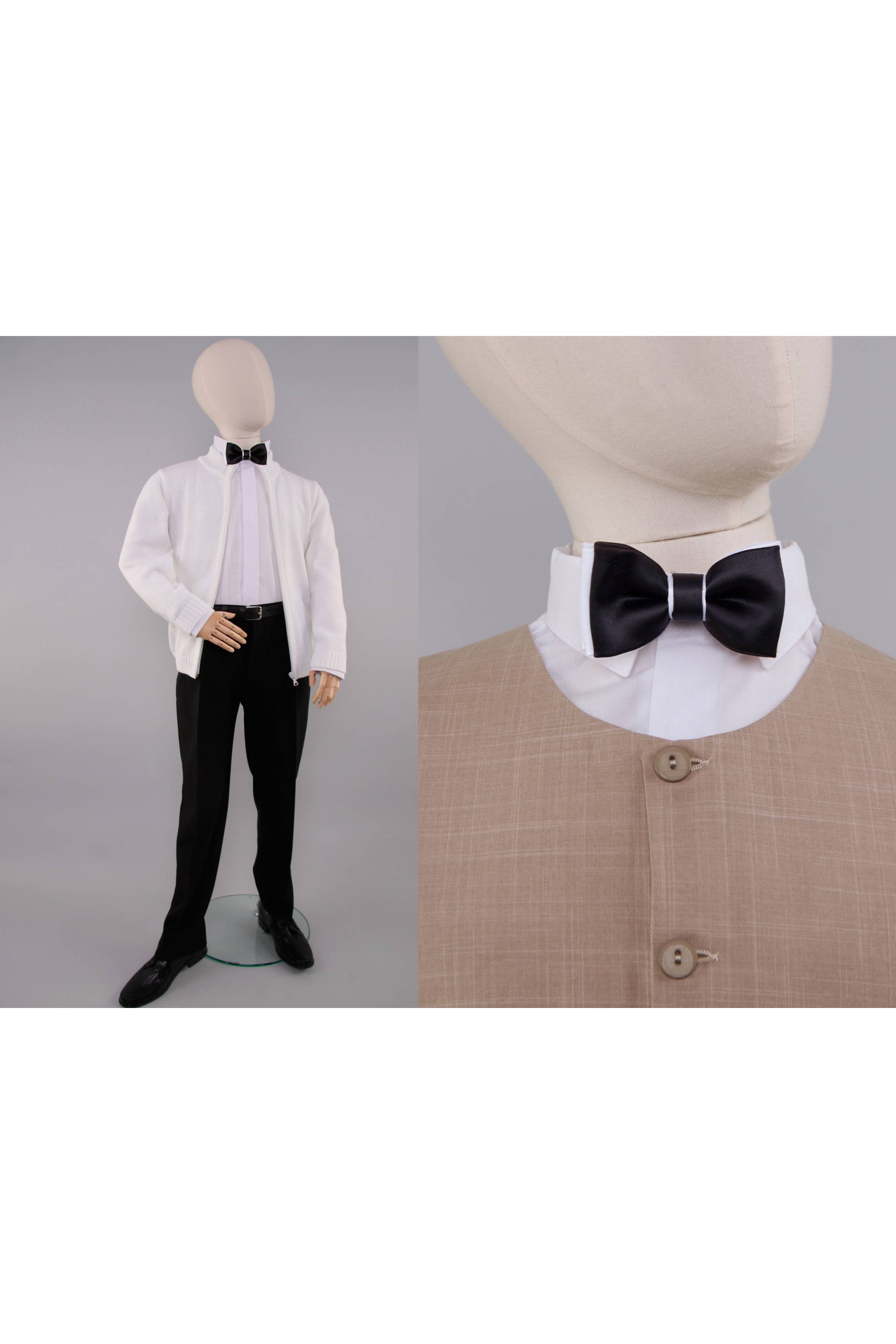 UK-MCB communion bow tie black and white - obraz 0