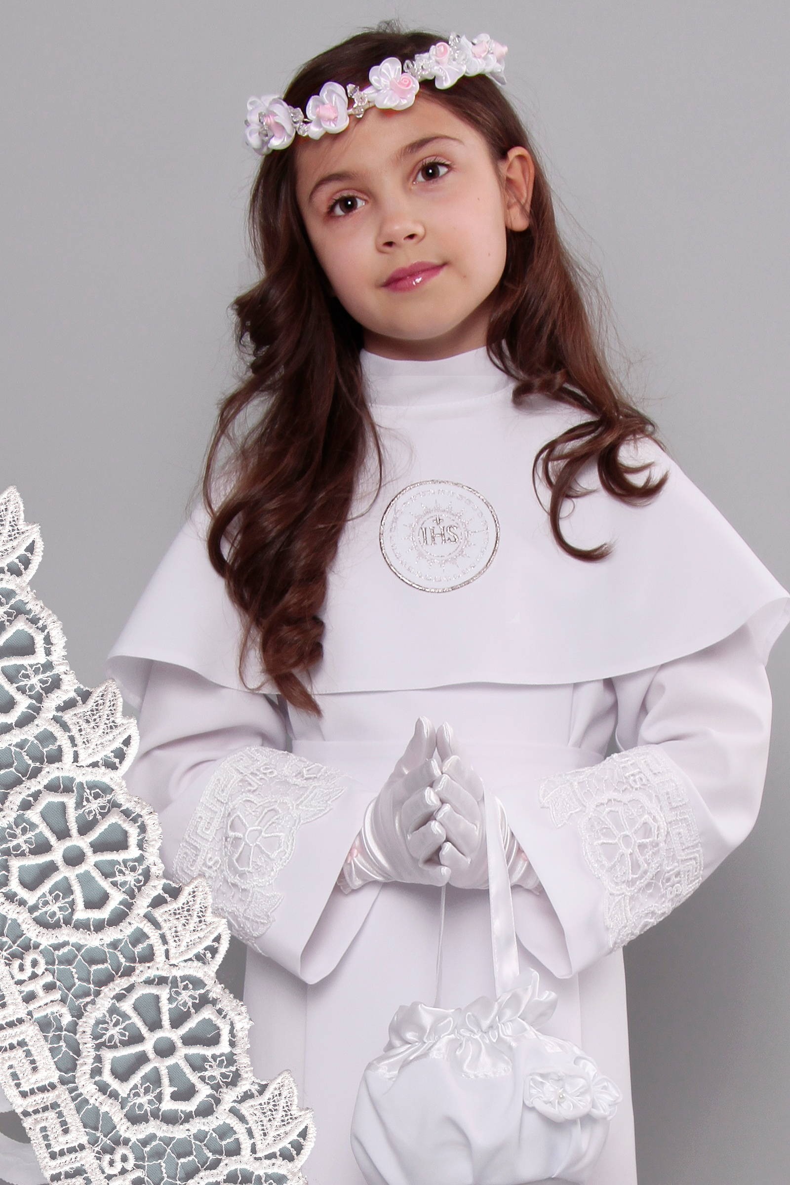 Communion robe with guipure 10a/UK-KK - obraz 0