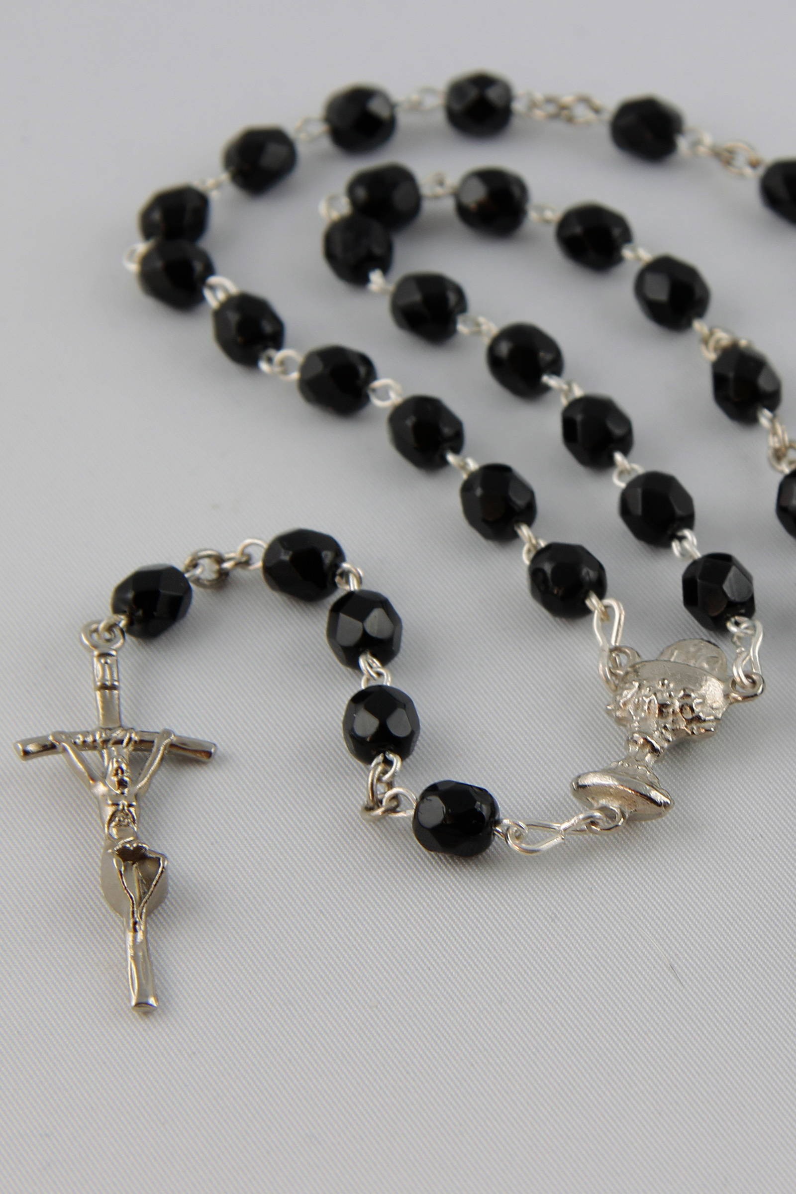 Communion rosary - black crystal UK-KC Communion rosary - black crystal UK-KC - obraz 0