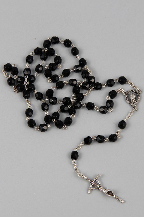Communion rosary - black crystal UK-KC Communion rosary - black crystal UK-KC - obraz 1