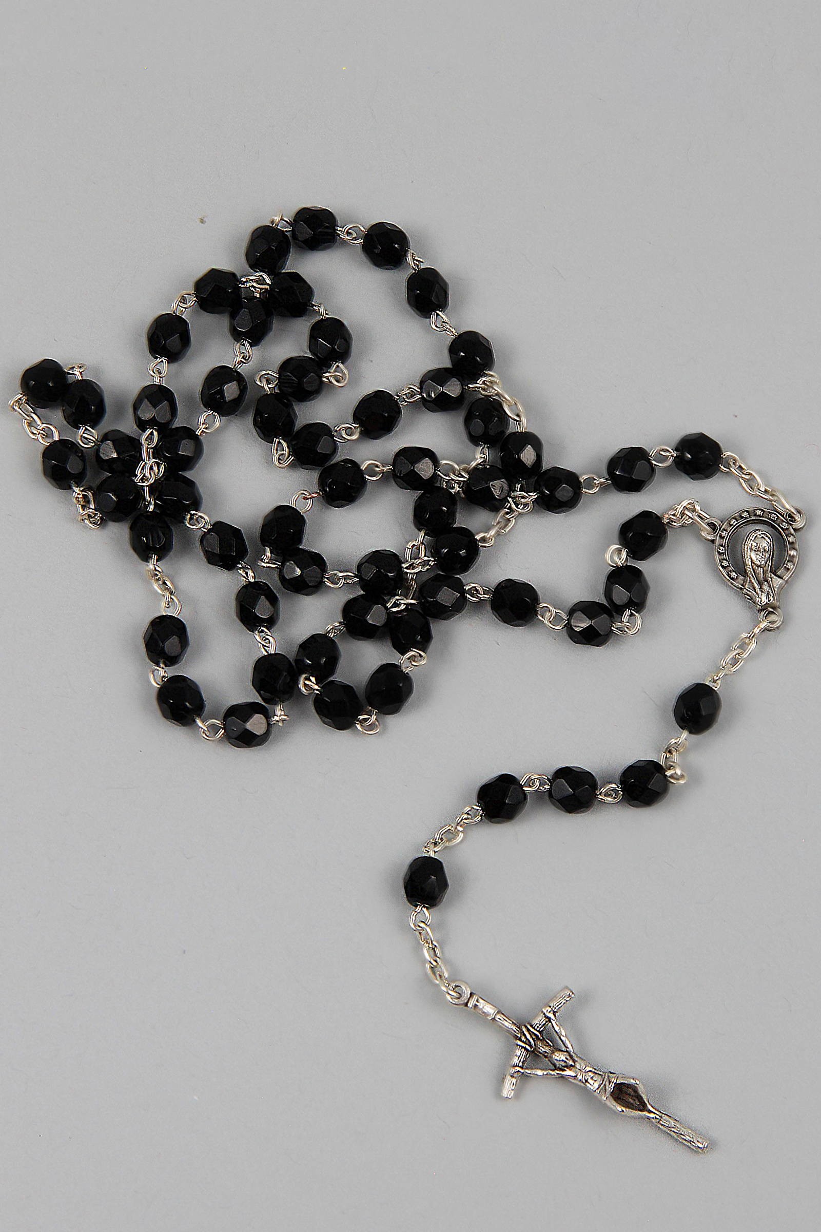 Communion rosary - black crystal UK-KC Communion rosary - black crystal UK-KC - obraz 1