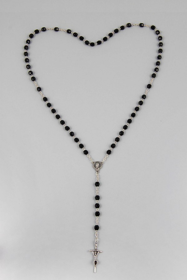 Communion rosary - black crystal UK-KC Communion rosary - black crystal UK-KC - obraz 2