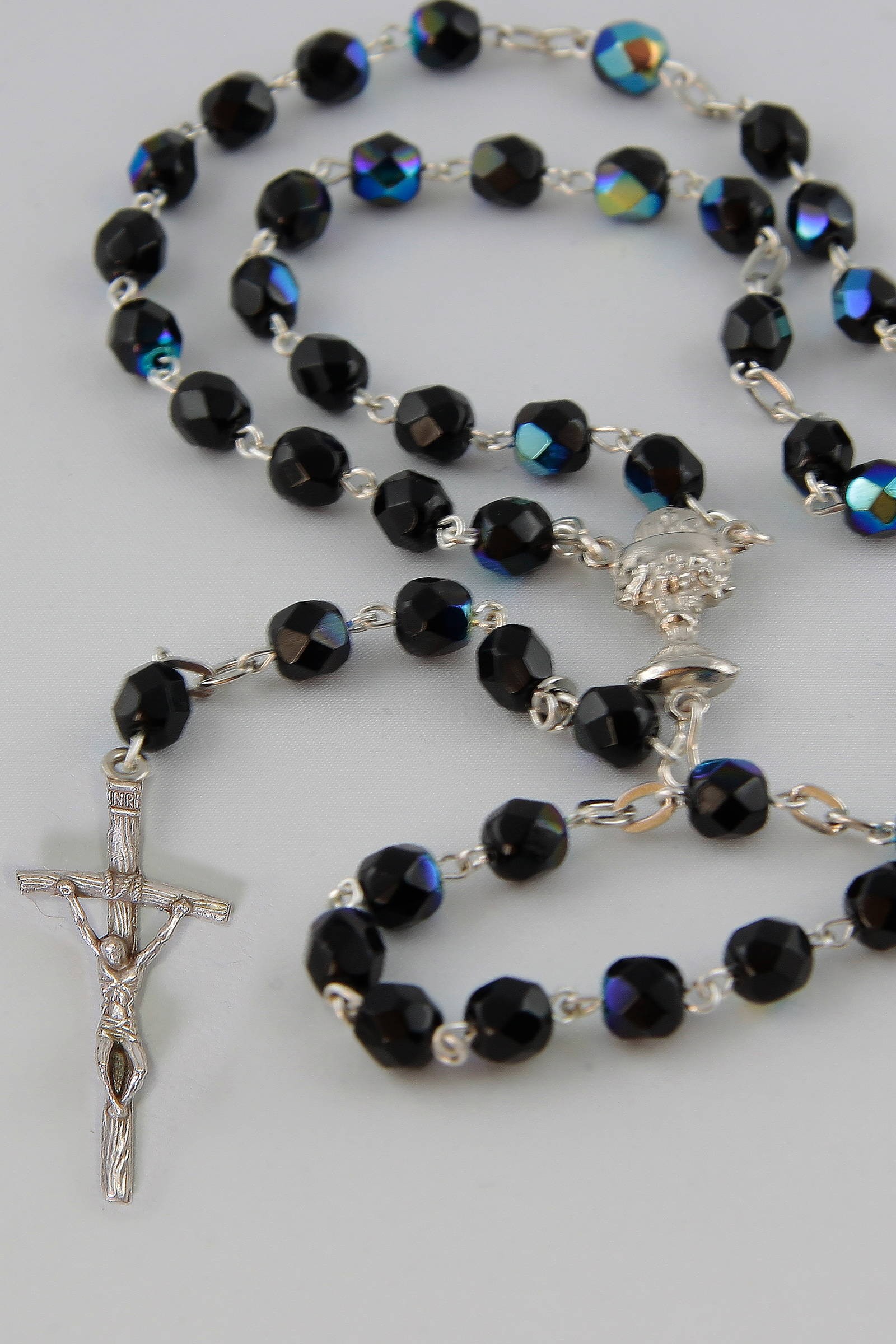 Communion rosary - hematite crystal UK-KH Communion rosary - hematite crystal UK-KH - obraz 1