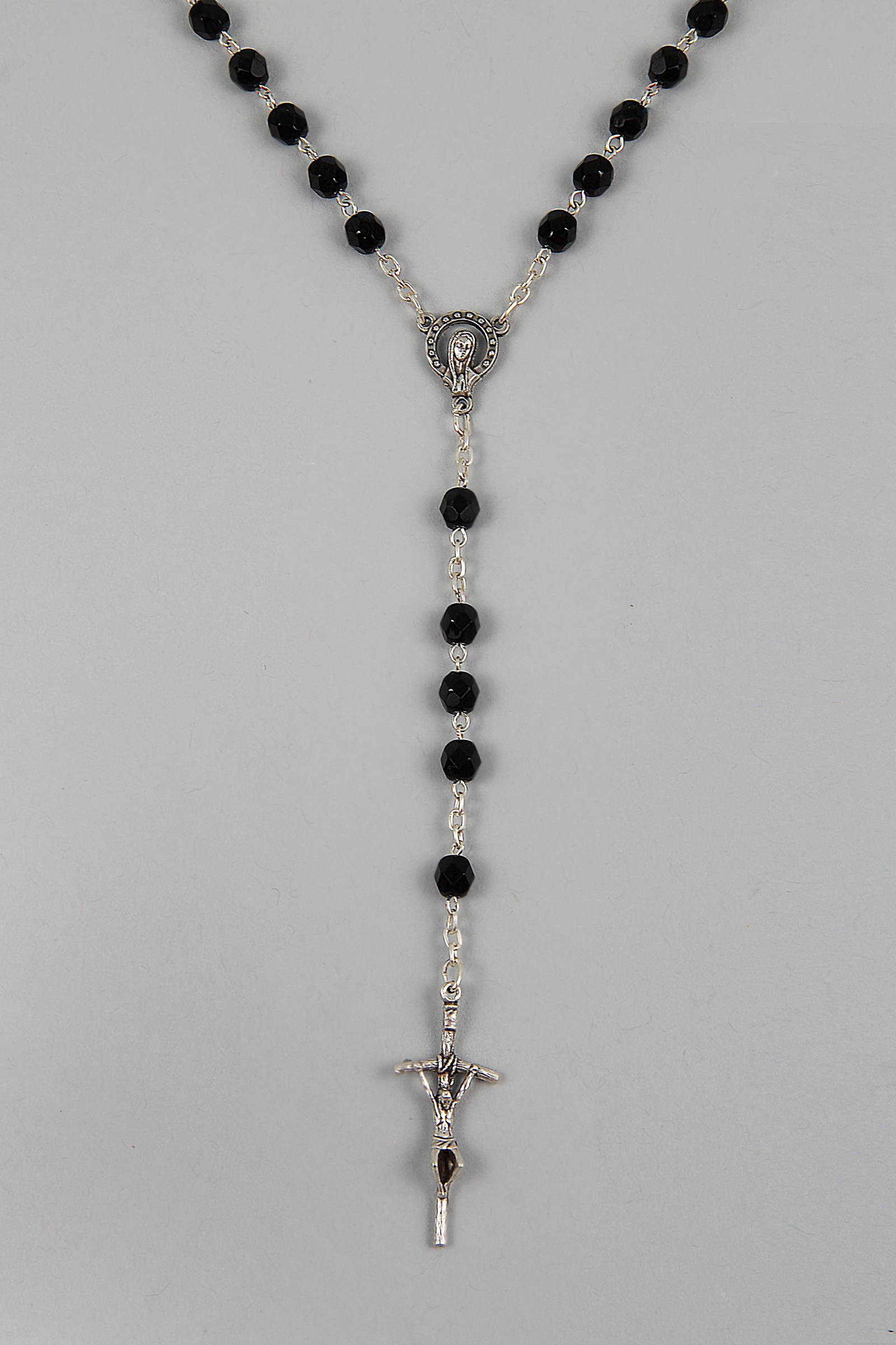 Communion rosary - black crystal UK-KC Communion rosary - black crystal UK-KC - obraz 3