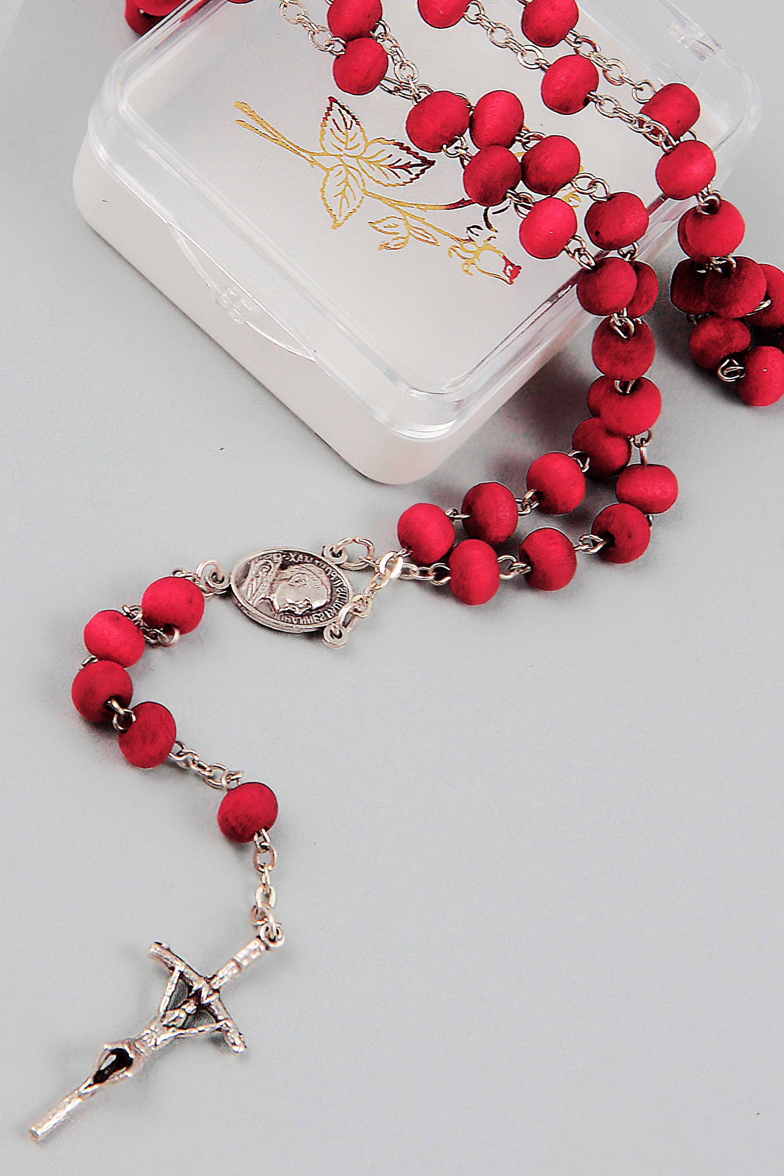 Communion rosary - fragrant red UK-ZC Communion rosary - fragrant red UK-ZC - obraz 0