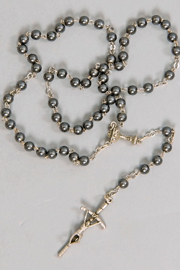 Communion rosary - pearl graphite UK-PG Communion rosary - pearl graphite UK-PG - obraz 1