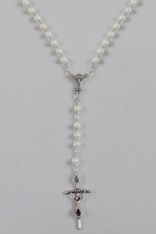 Communion rosary - pearl white UK-PB Communion rosary - pearl white UK-PB - obraz 2
