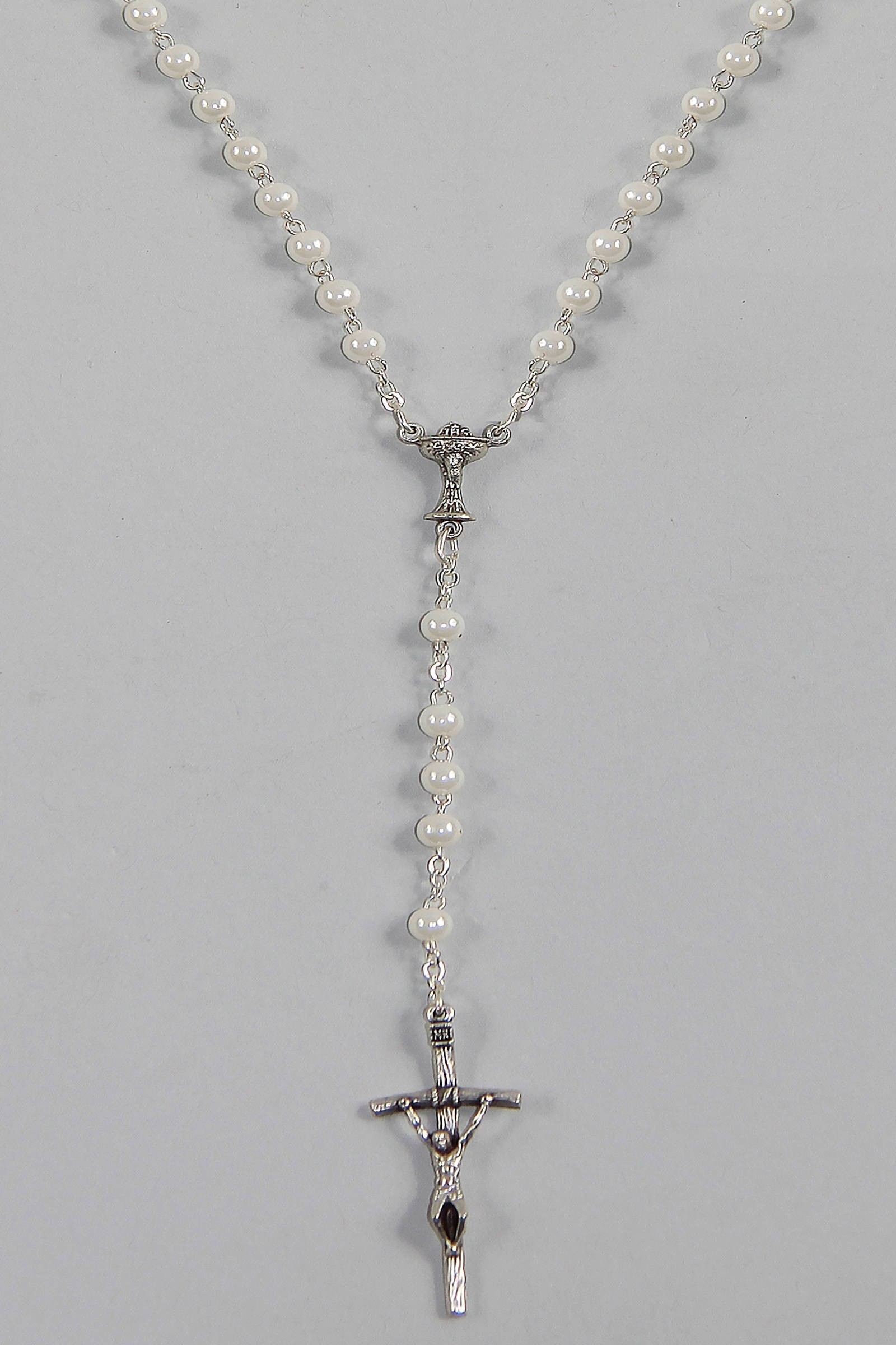 Communion rosary - pearl white UK-PB Communion rosary - pearl white UK-PB - obraz 2
