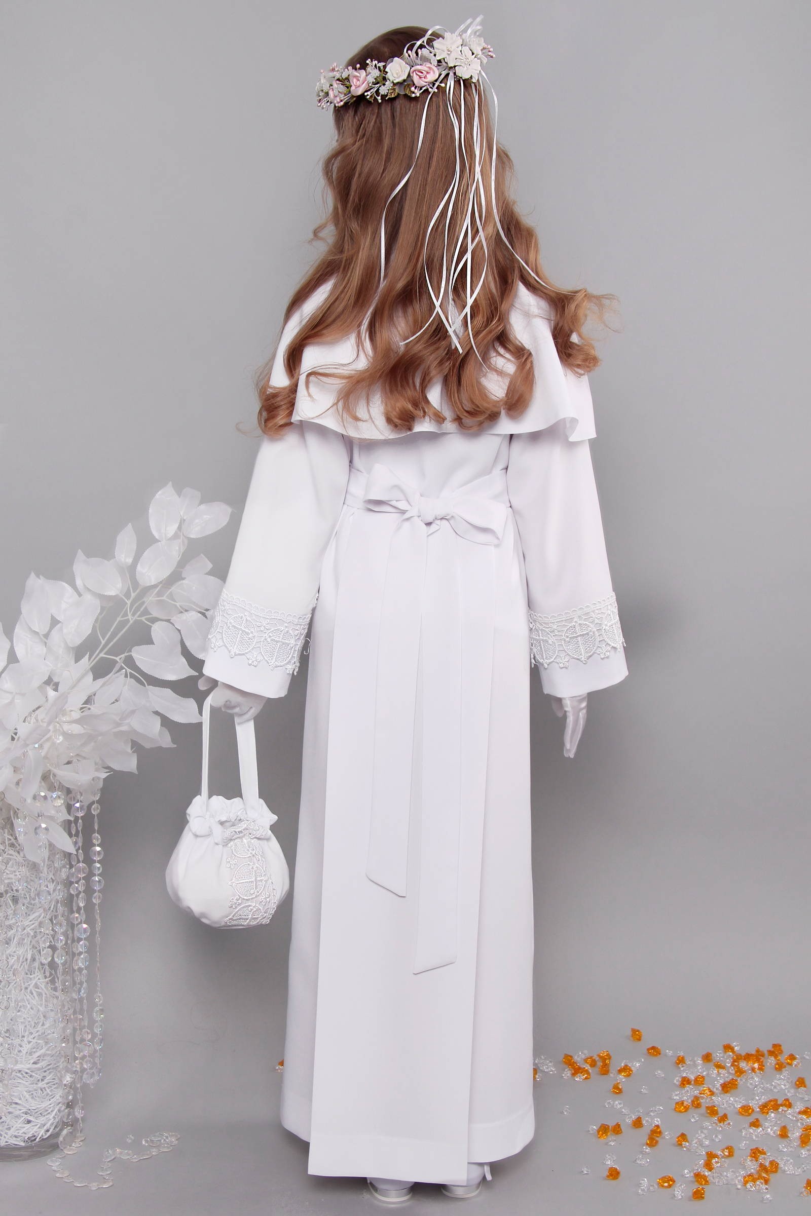 Communion robe with guipure 3a/UK-KK - obraz 4