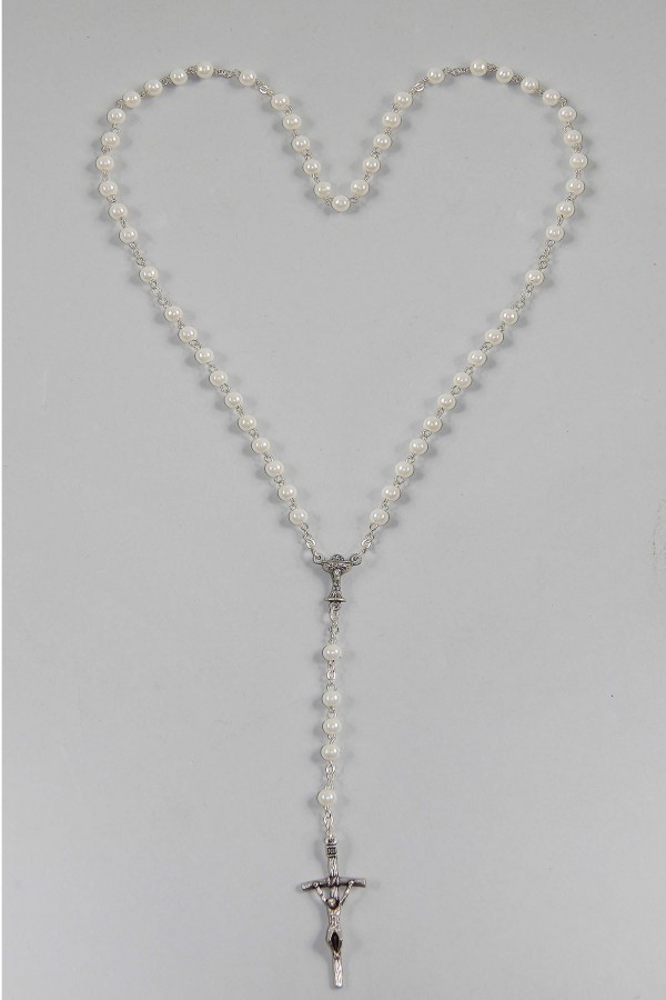 Communion rosary - pearl white UK-PB Communion rosary - pearl white UK-PB - obraz 1