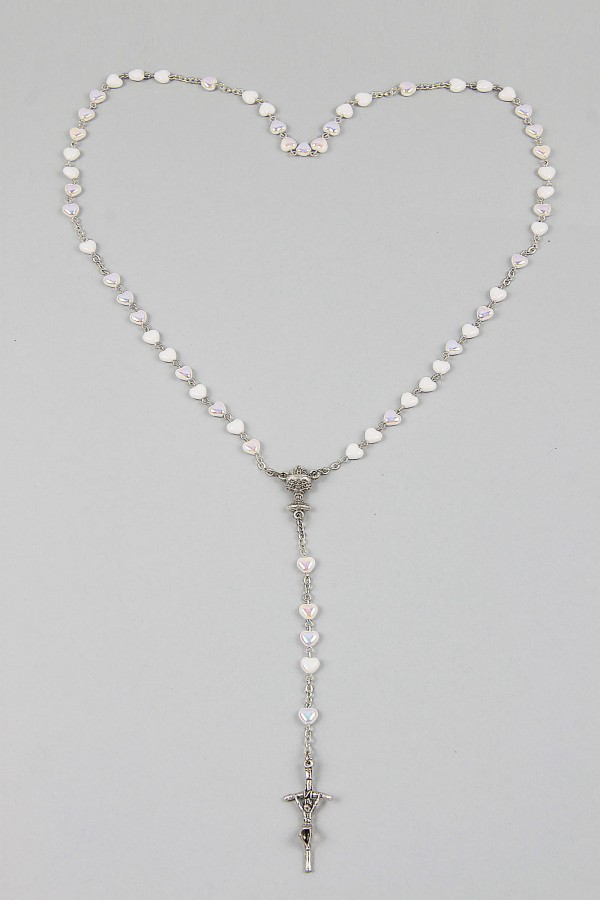 Communion rosary - heart white UK-SB Communion rosary - heart white UK-SB - obraz 2