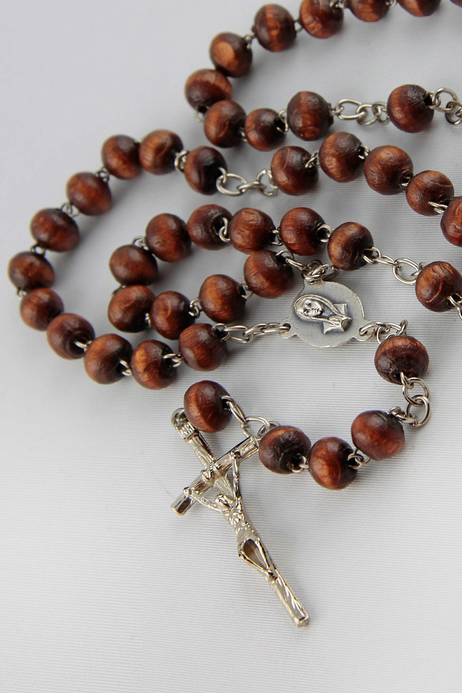 Communion rosary - wooden dark UK-DC - obraz 0
