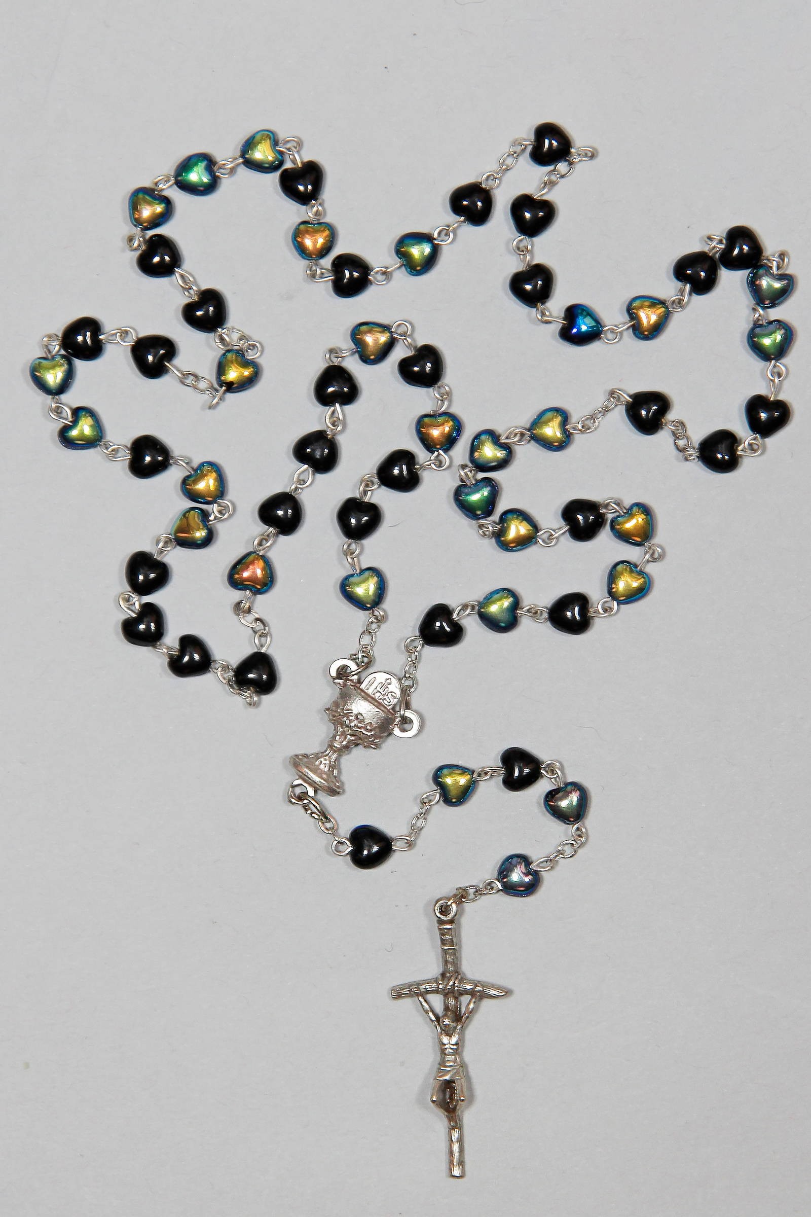 Communion rosary - hearts hematite UK-SHC Communion rosary - hearts hematite UK-SHC - obraz 1