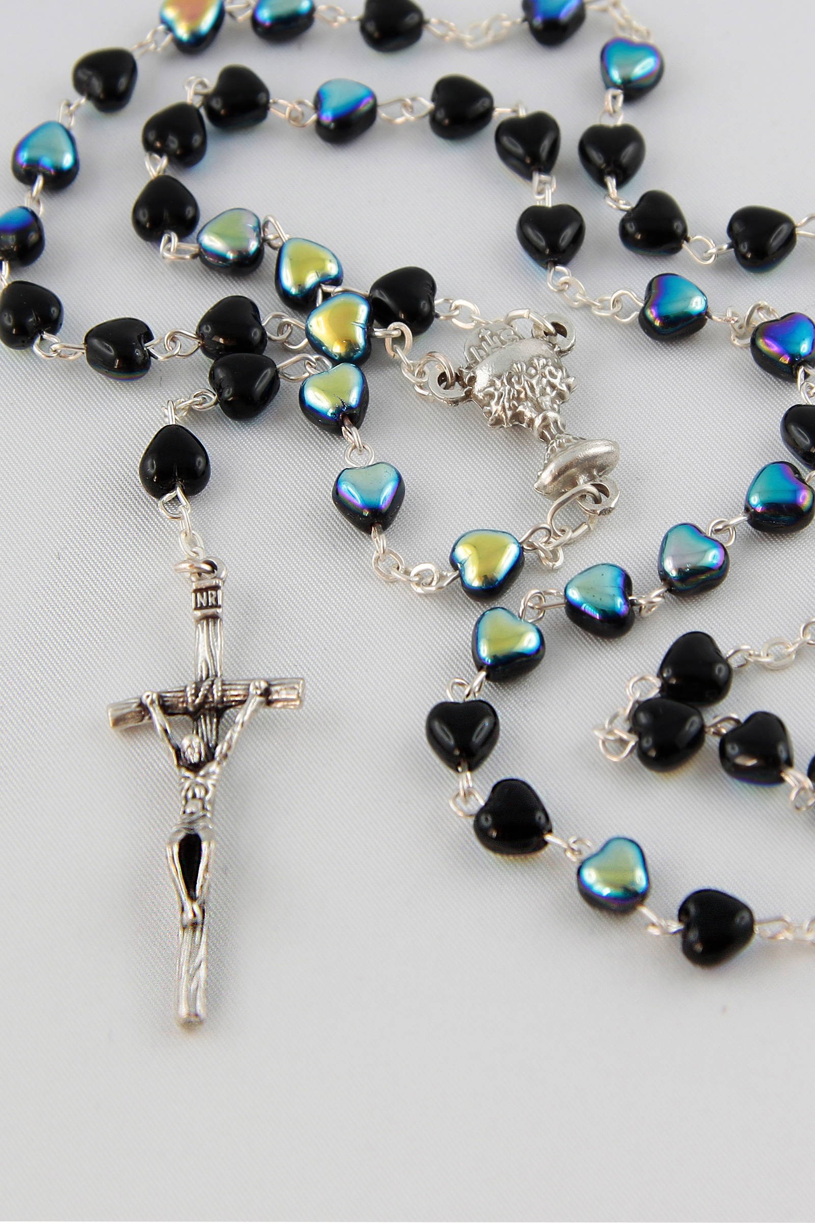 Communion rosary - hearts hematite UK-SHC Communion rosary - hearts hematite UK-SHC - obraz 0