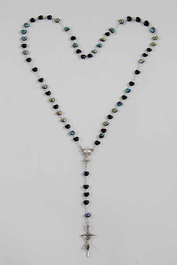 Communion rosary - hearts hematite UK-SHC Communion rosary - hearts hematite UK-SHC - obraz 2