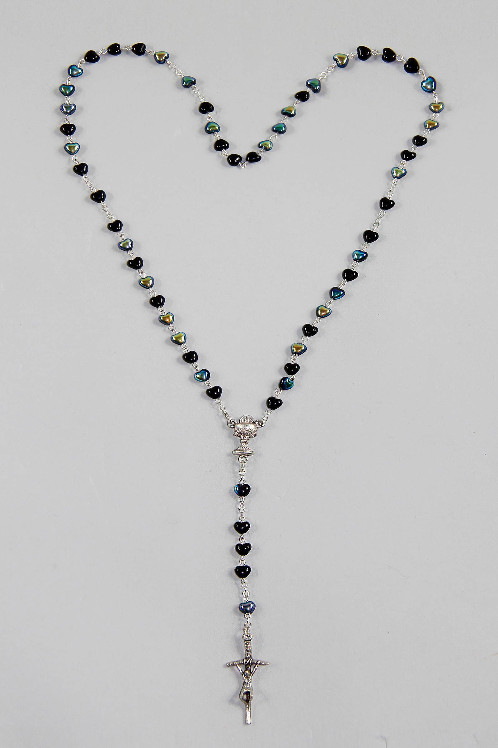 Communion rosary - hearts hematite UK-SHC Communion rosary - hearts hematite UK-SHC - obraz 2