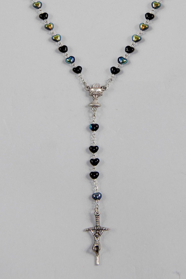 Communion rosary - hearts hematite UK-SHC Communion rosary - hearts hematite UK-SHC - obraz 3