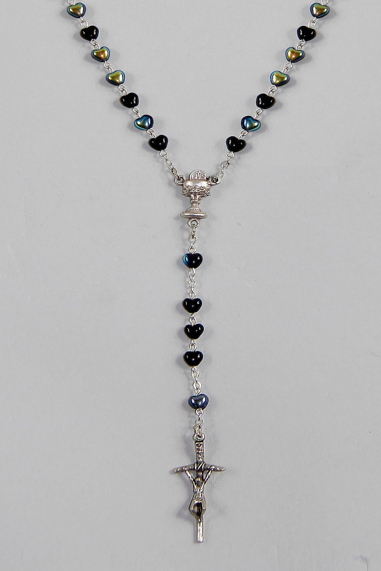 Communion rosary - hearts hematite UK-SHC Communion rosary - hearts hematite UK-SHC - obraz 3