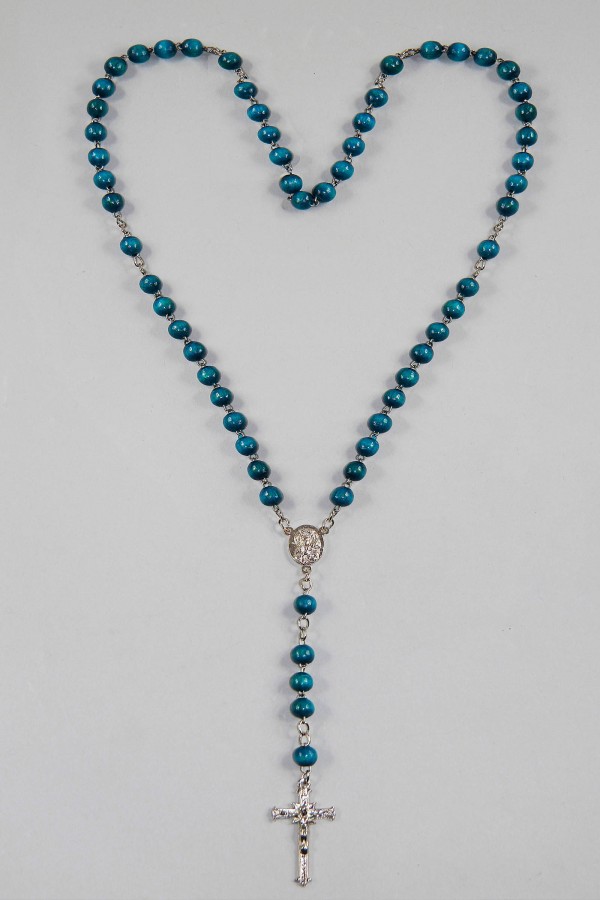 Communion rosary - wooden blue UK-DN - obraz 1