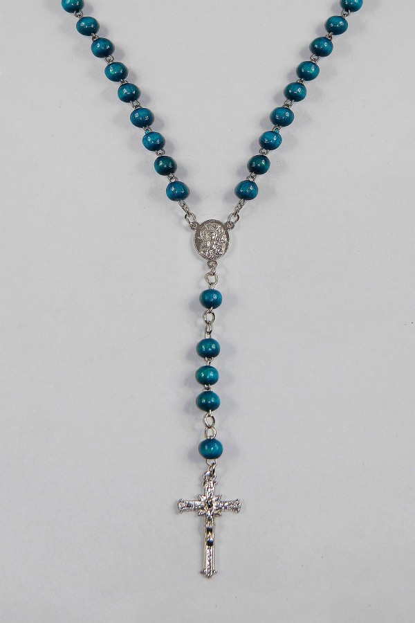 Communion rosary - wooden blue UK-DN - obraz 3