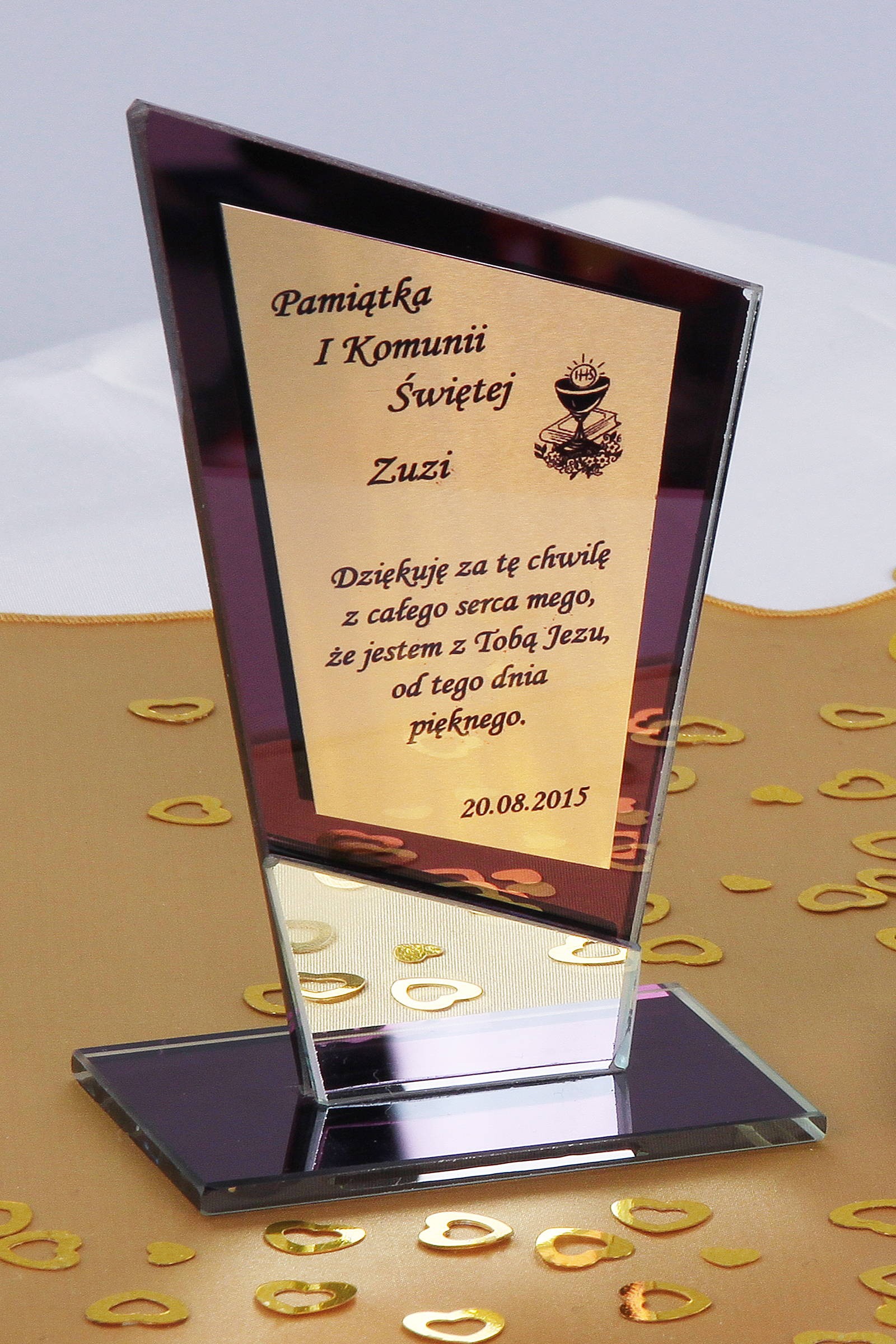 Communion souvenir - Gold statuette no1 Communion souvenir - Gold statuette no1 - obraz 0