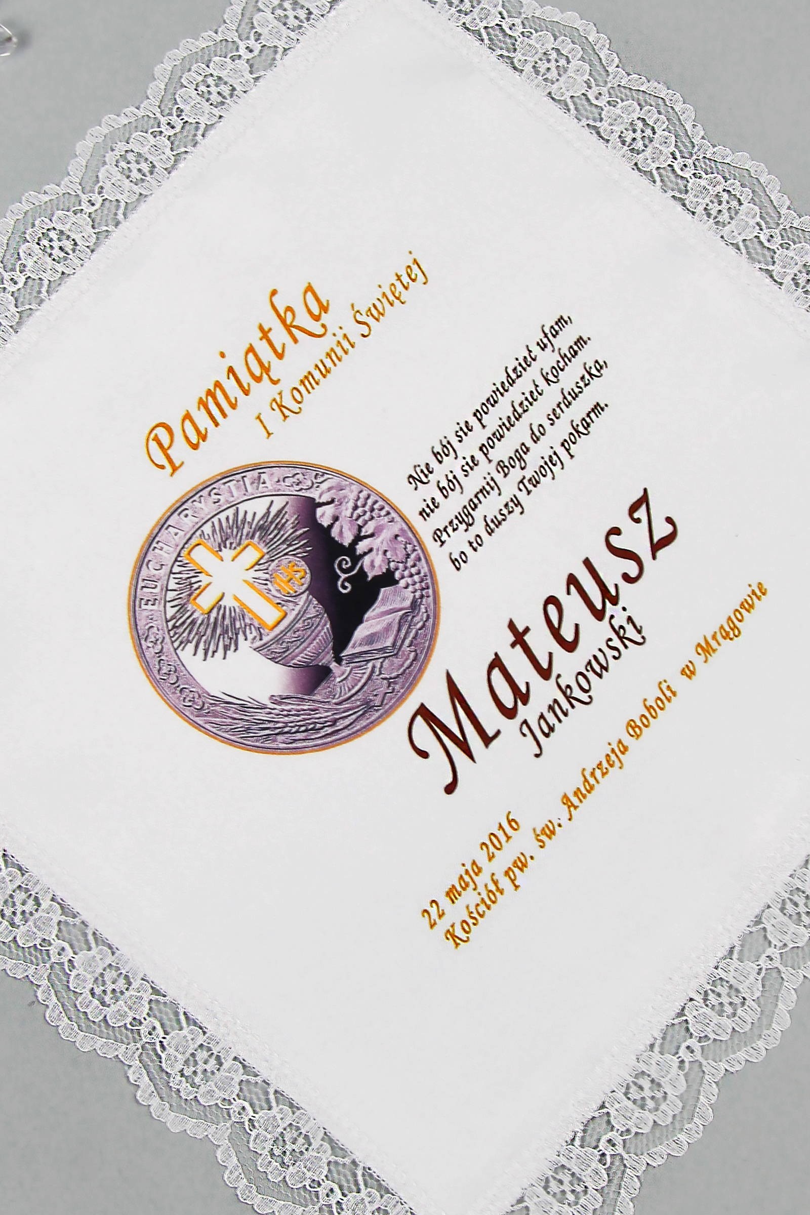 Communion handkerchief with graphic personalized UK-CHGI 1 - obraz 0