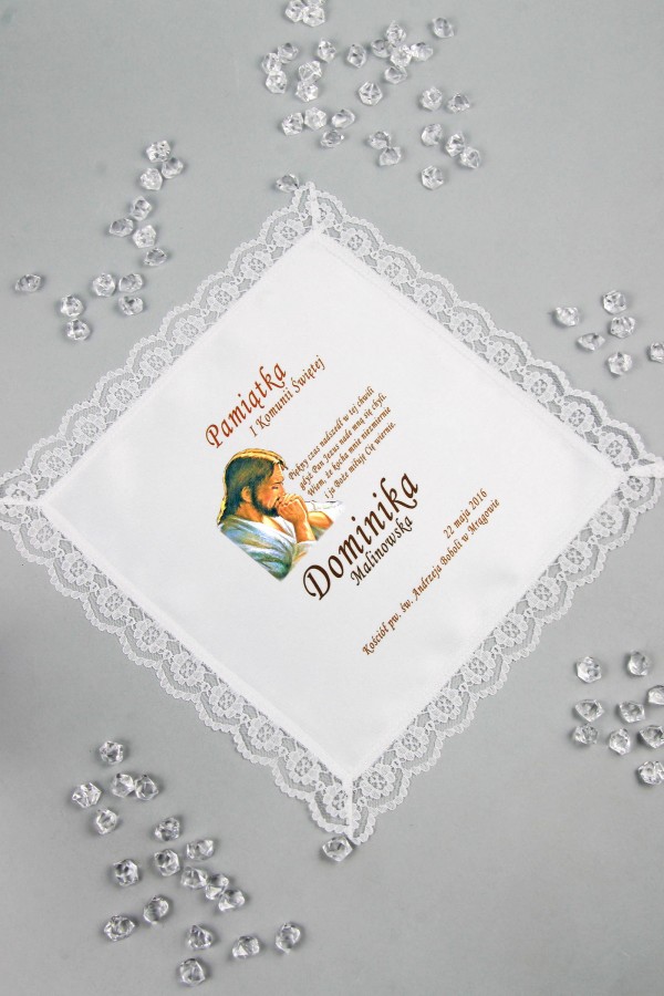 Communion handkerchief with graphic personalized UK-CHGI 3 Communion handkerchief with graphic personalized UK-CHGI 3 - obraz 1