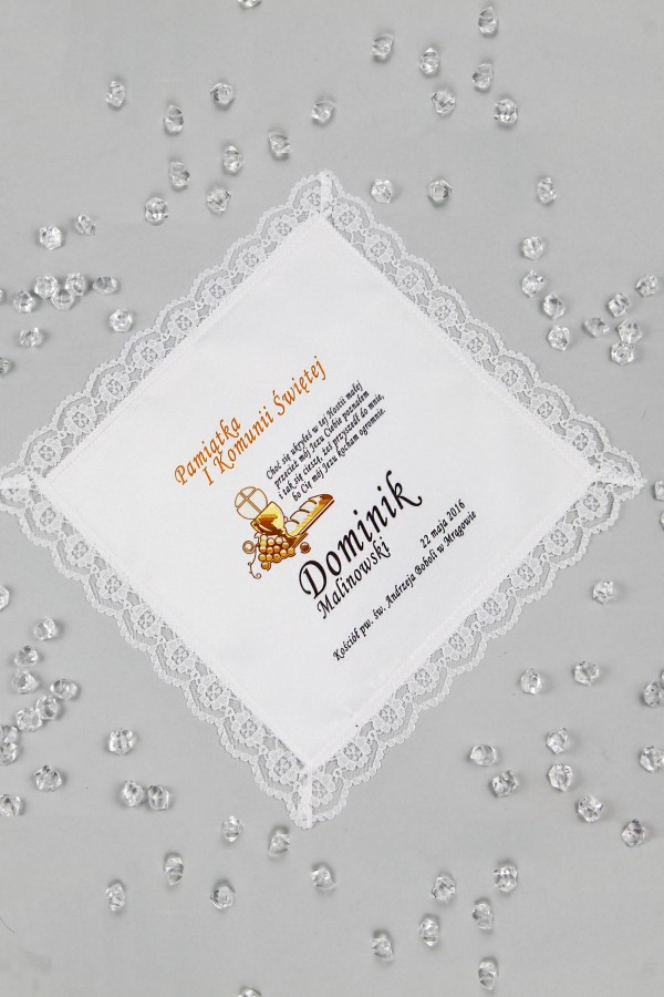 Communion handkerchief with graphic personalized UK-CHGI 4 Communion handkerchief with graphic personalized UK-CHGI 4 - obraz 1