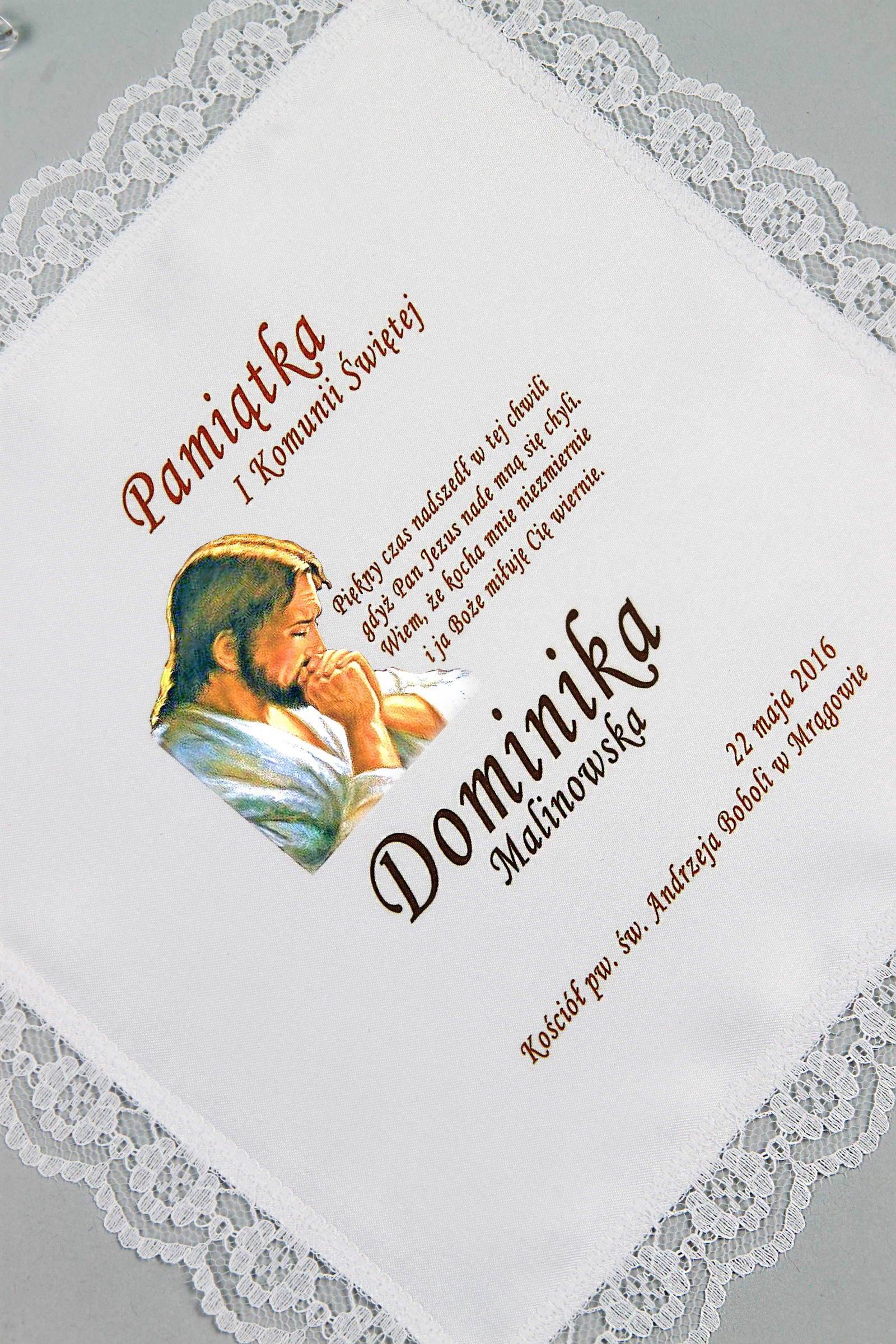 Communion handkerchief with graphic personalized UK-CHGI 3 Communion handkerchief with graphic personalized UK-CHGI 3 - obraz 0