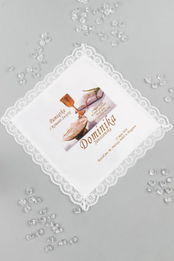 Communion handkerchief with graphics personalized UK-CHGI 9 Communion handkerchief with graphics personalized UK-CHGI 9 - obraz 1