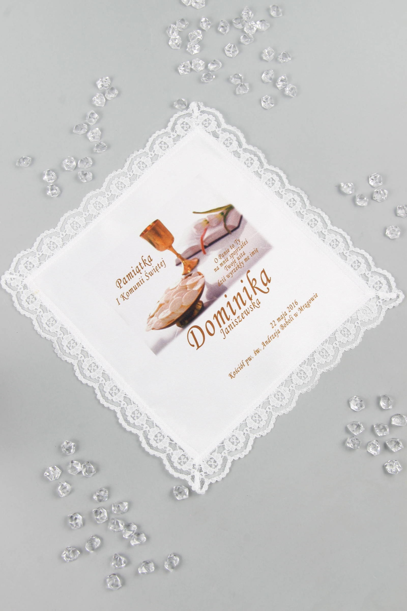 Communion handkerchief with graphics personalized UK-CHGI 9 Communion handkerchief with graphics personalized UK-CHGI 9 - obraz 1