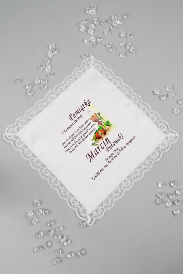 Communion handkerchief with graphic personalized UK-CHGI 5 Communion handkerchief with graphic personalized UK-CHGI 5 - obraz 1