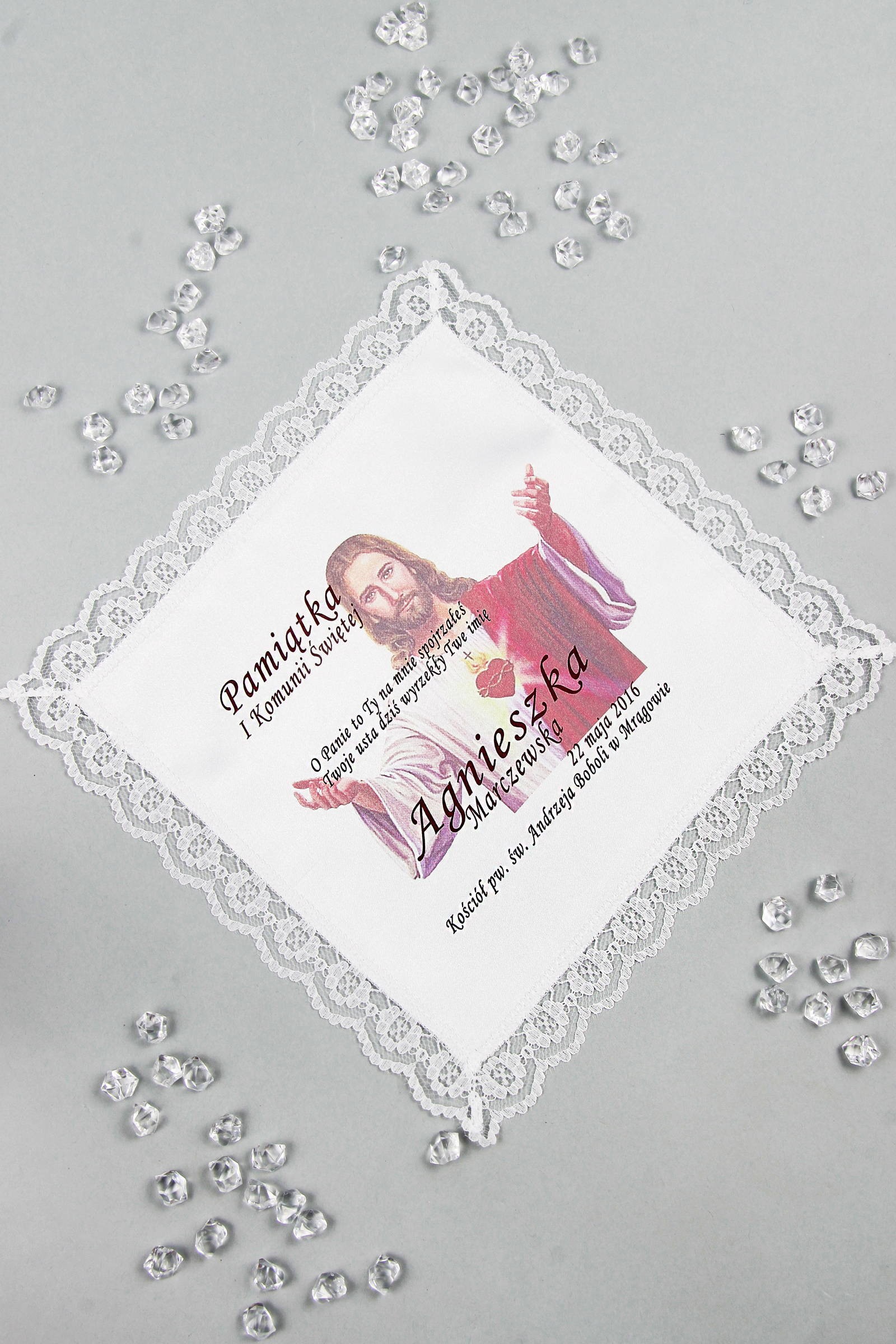 Communion handkerchief with graphic personalized UK-CHGI 8 Communion handkerchief with graphic personalized UK-CHGI 8 - obraz 1