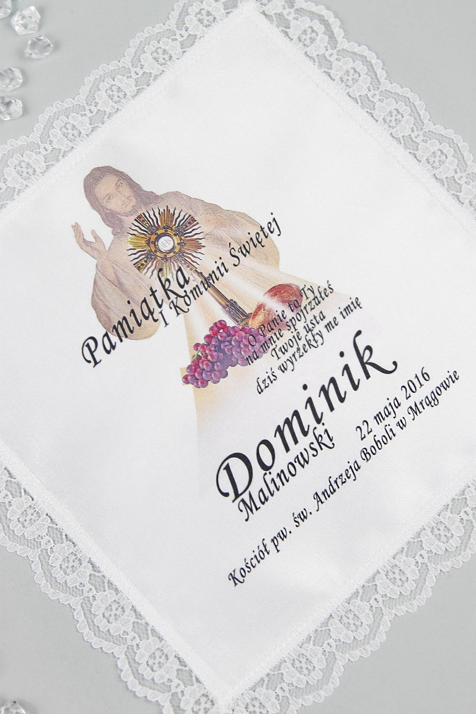 Communion handkerchief with graphic personalized UK-CHGI 7 Communion handkerchief with graphic personalized UK-CHGI 7 - obraz 0