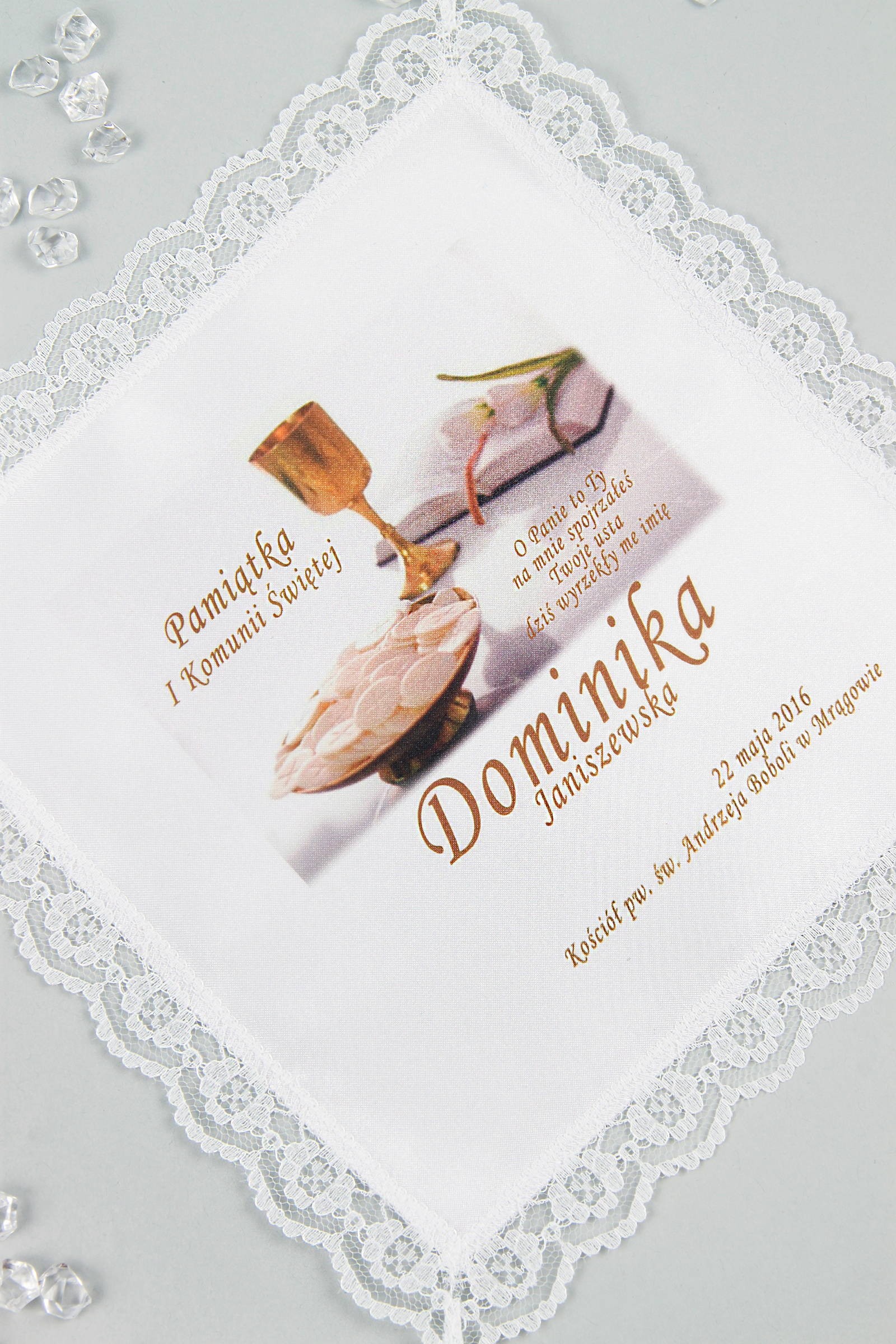Communion handkerchief with graphics personalized UK-CHGI 9 Communion handkerchief with graphics personalized UK-CHGI 9 - obraz 0