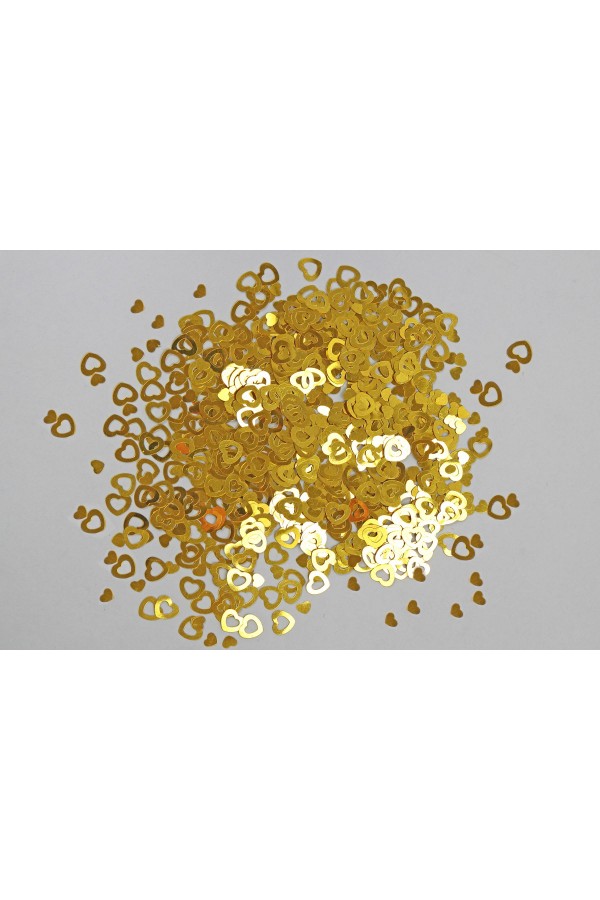 Communion table decorations - confetti gold hearts - obraz 1