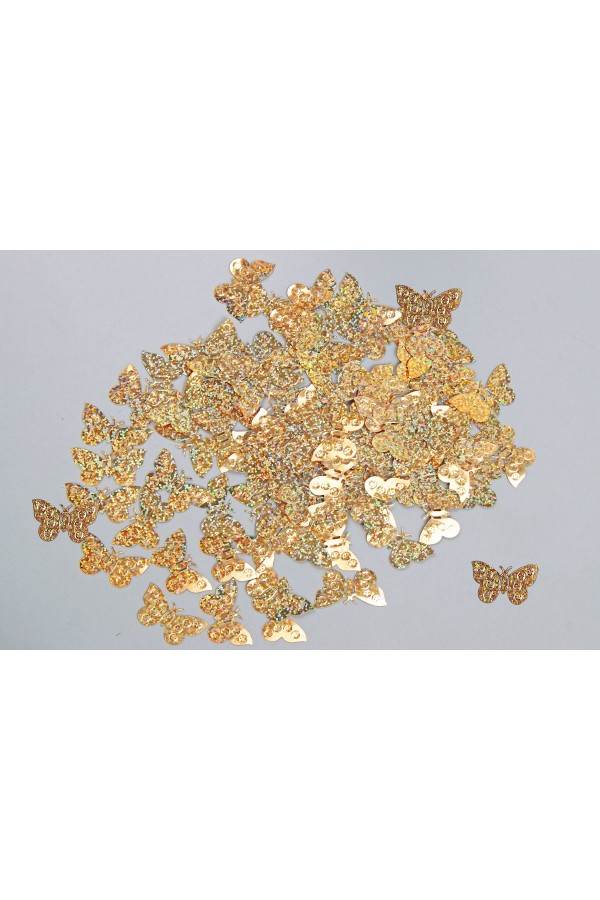 Communion table decorations - confetti golden butterflies - obraz 2